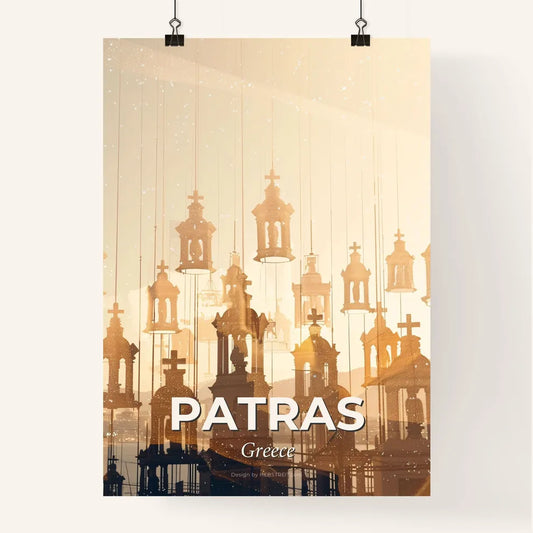 Patras Skyline Double Exposure Poster Art Poster
