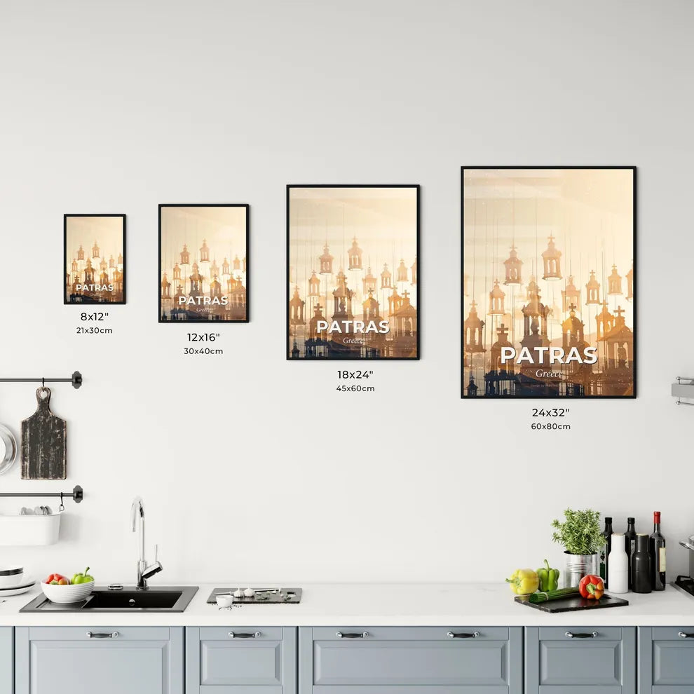 Patras Skyline Double Exposure Poster Art Office Art