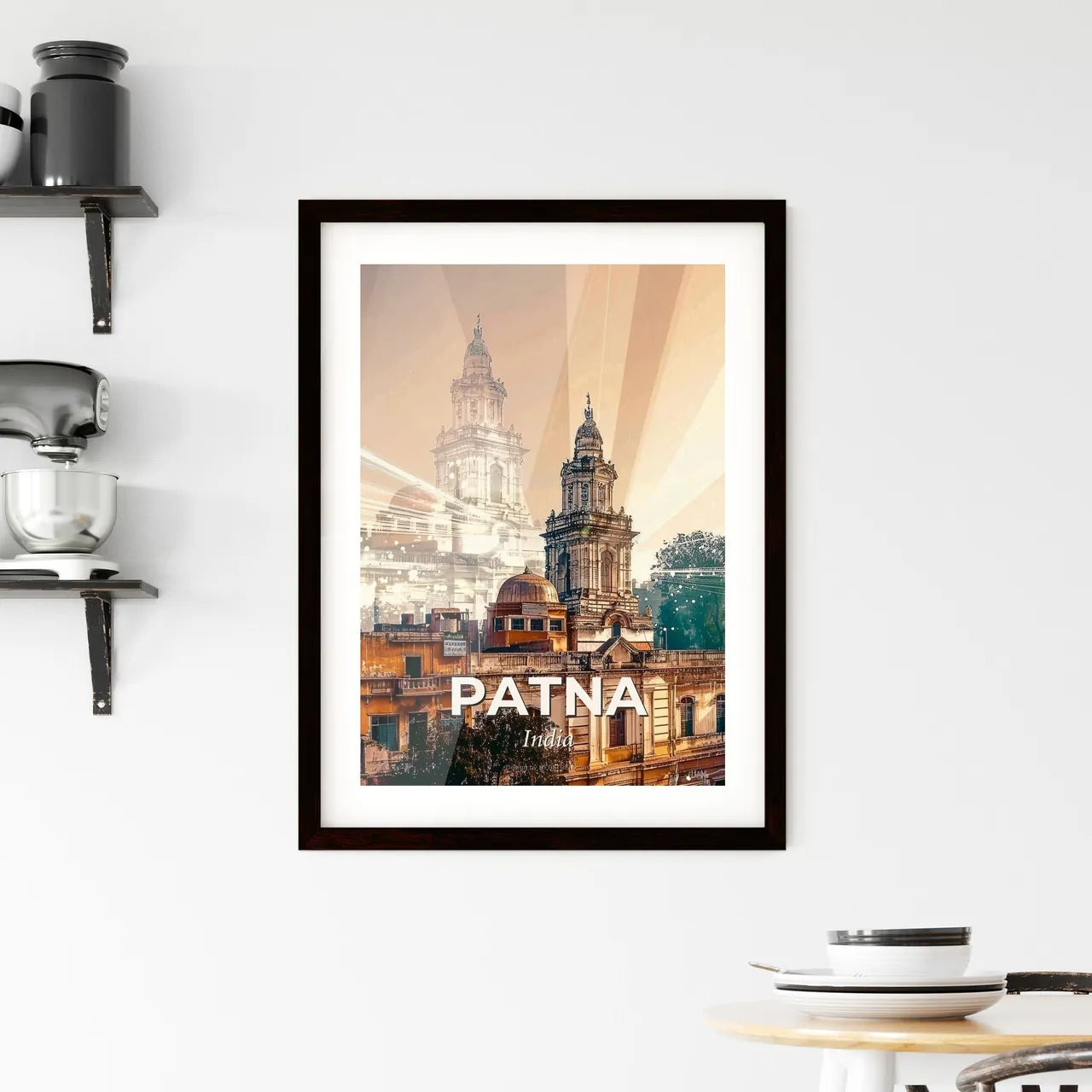 Patna Skyline Composite Art Poster Framed Print