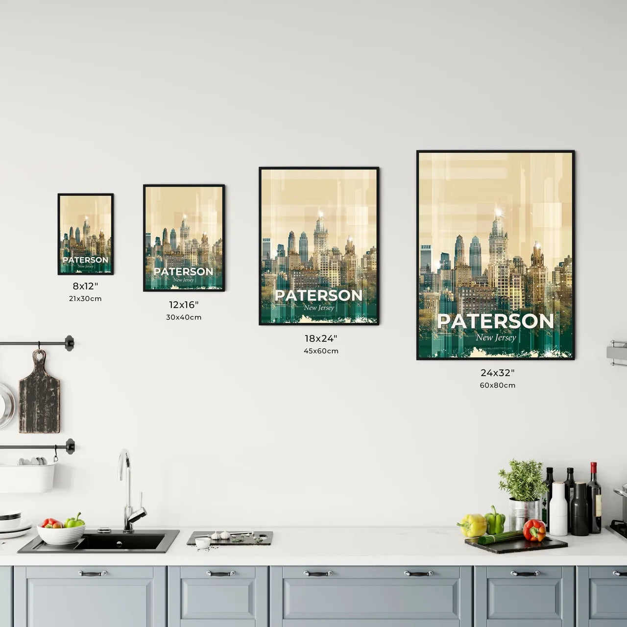 Paterson Skyline Composite Art CityScape Poster Office Art