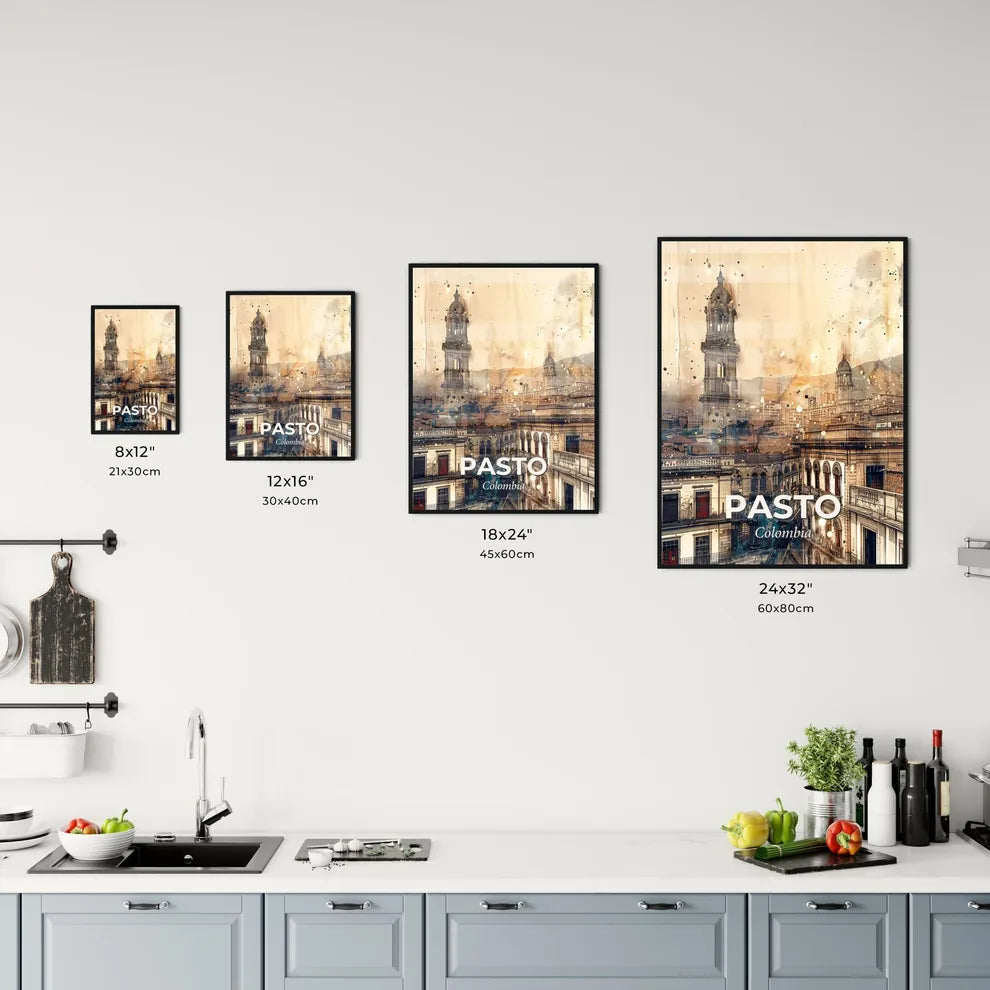 Pasto Double Exposure Composite Skyline Art Office Art