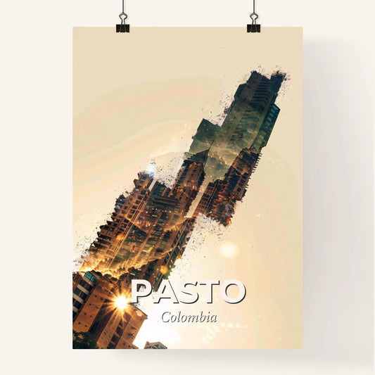 Pasto City Skyline Icon Montage Artwork Poster