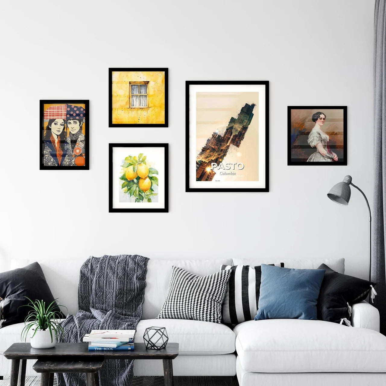 Pasto City Skyline Icon Montage Artwork Wall Art