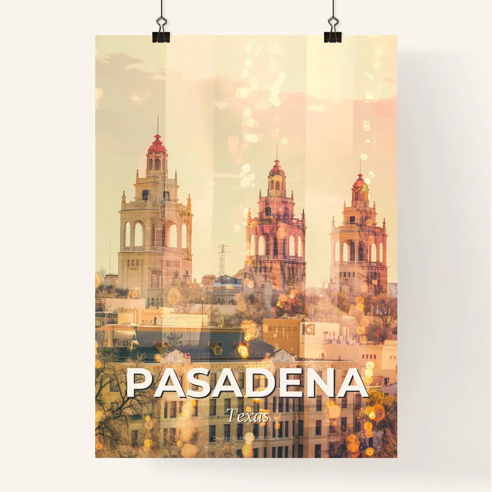 Pasadena Texas Cityscape Artwork Poster Poster
