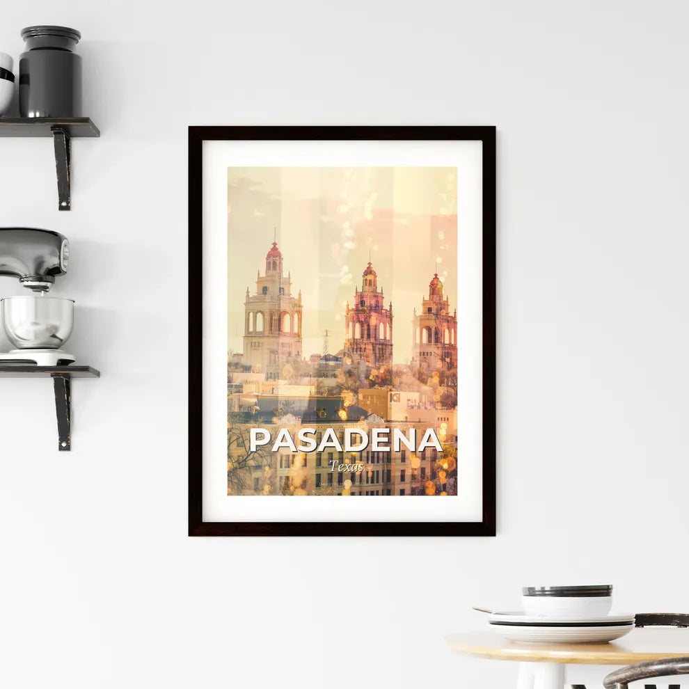Pasadena Texas Cityscape Artwork Poster Framed Print