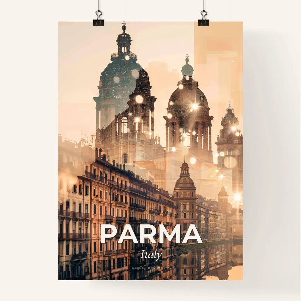 Parma Skyline Double Exposure Masterpiece Poster