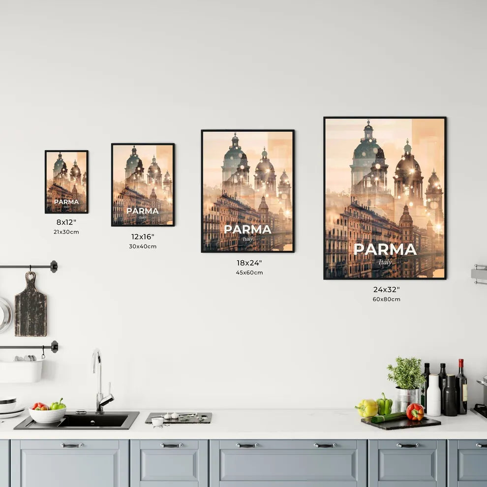 Parma Skyline Double Exposure Masterpiece Office Art