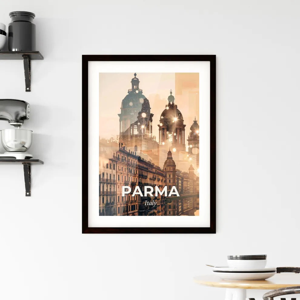 Parma Skyline Double Exposure Masterpiece Framed Print