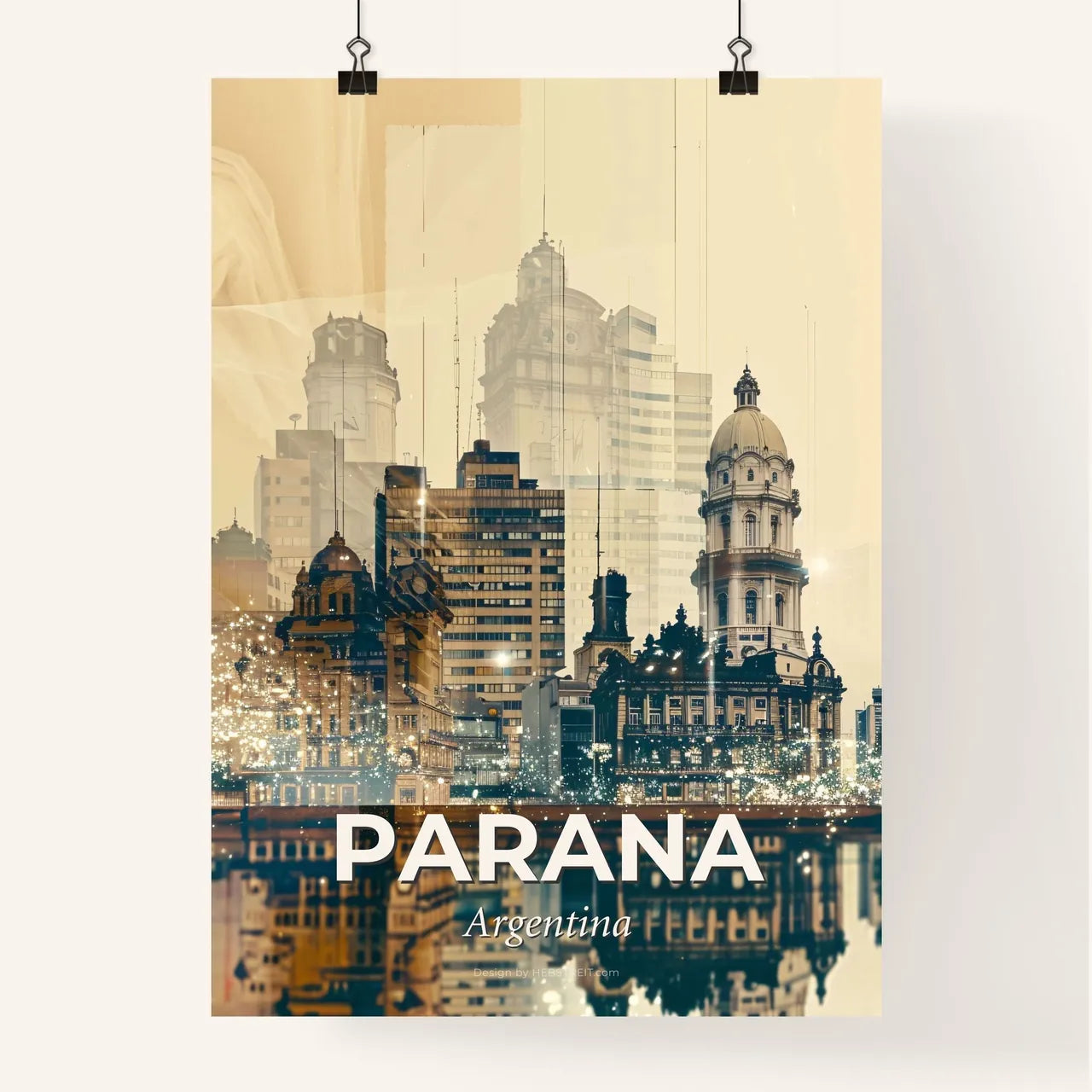 Parana Argentina City Skyline Poster Art Poster