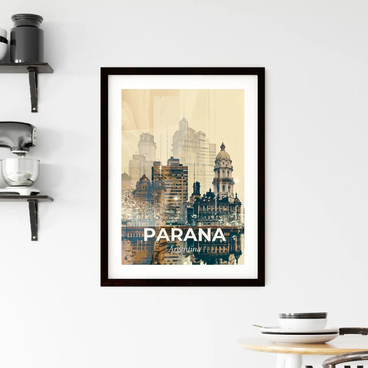 Parana Argentina City Skyline Poster Art Framed Print