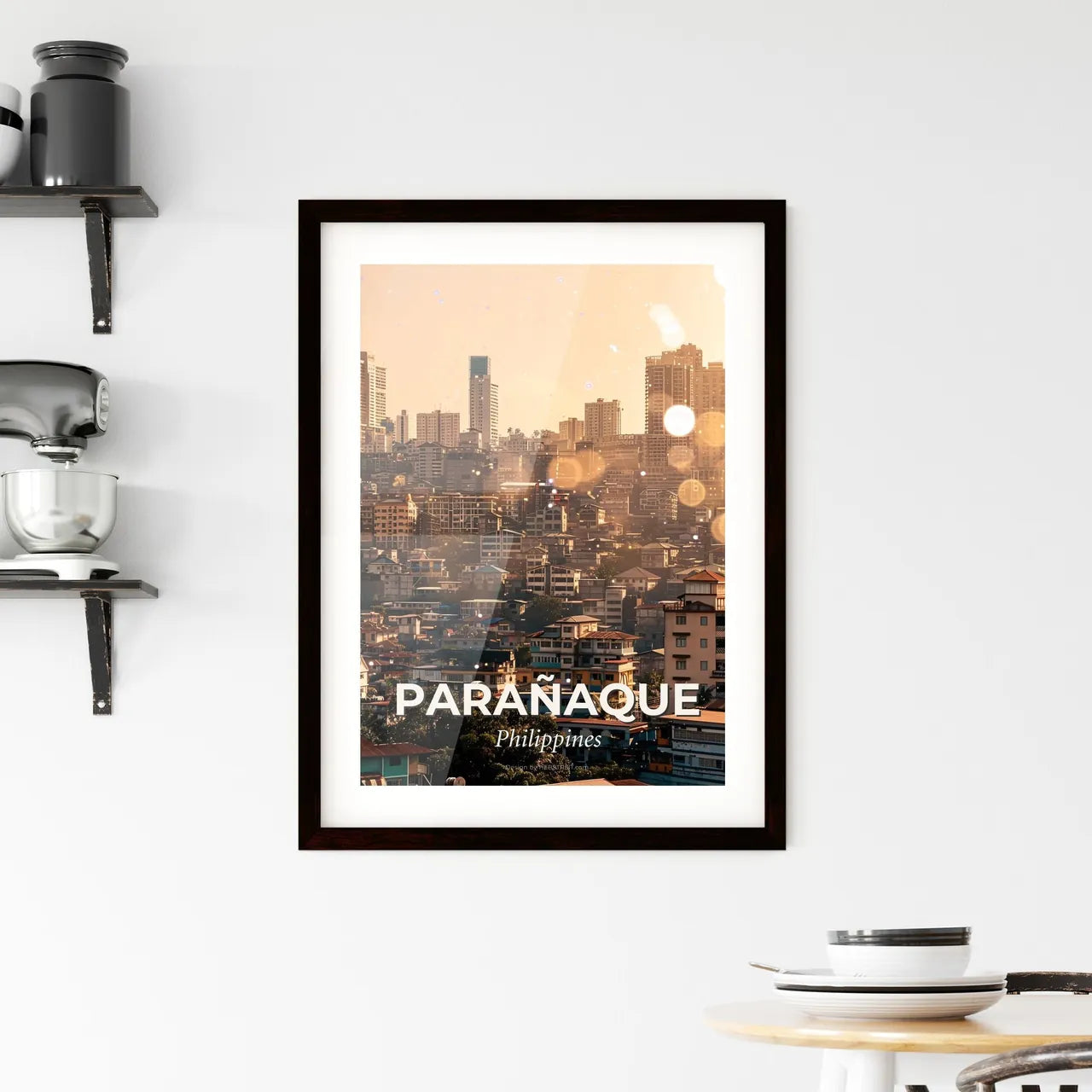 Parañaque City Skyline Poster Art Framed Print