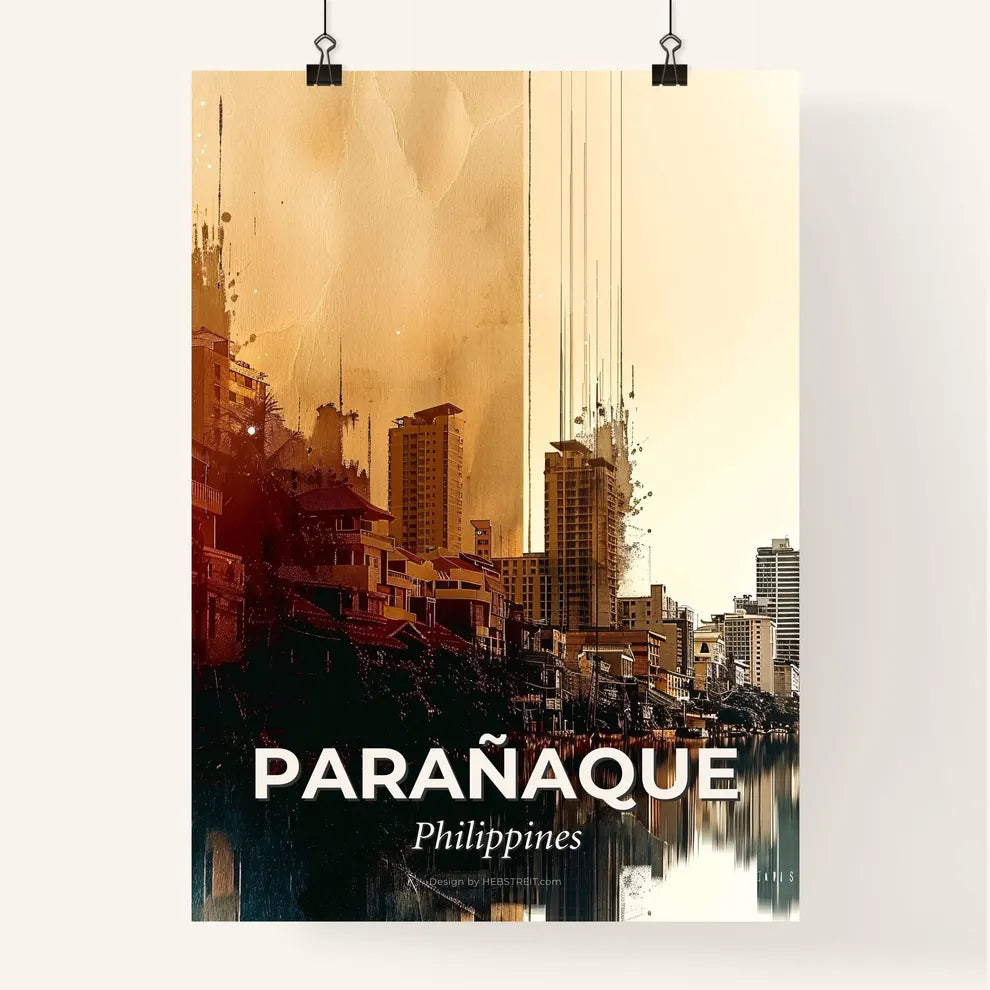 ParaÃ±aque Skyline Double Exposure Artistic Poster Poster