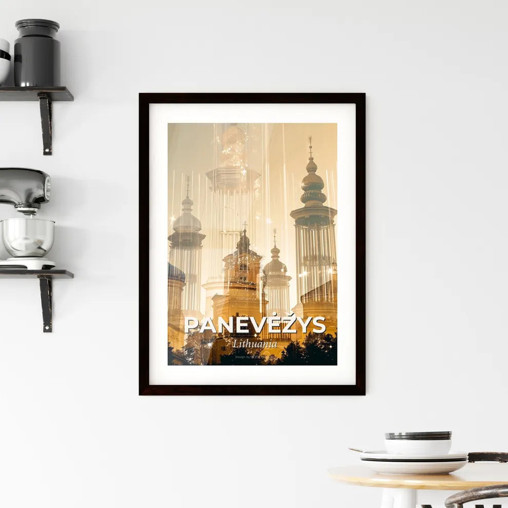 PanevÄ—Å¾ys City Skyline Sparkles Art Print Framed Print