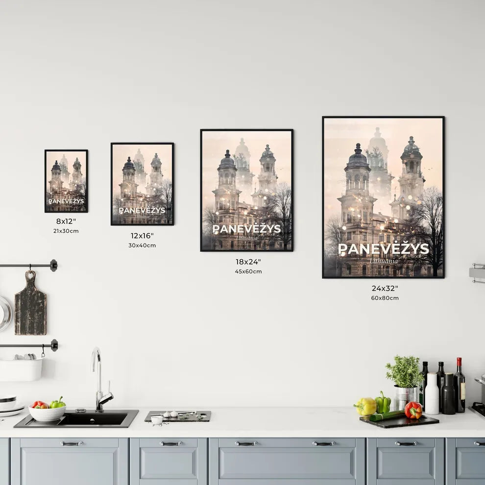Panevėžys: Subtle City Sparkle Poster Office Art