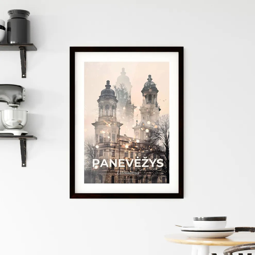 Panevėžys: Subtle City Sparkle Poster Framed Print