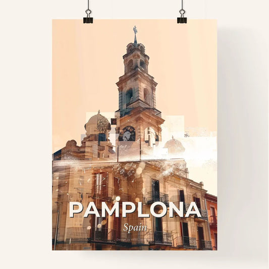 Pamplona City Skyline Architecture Icons Poster Art Poster