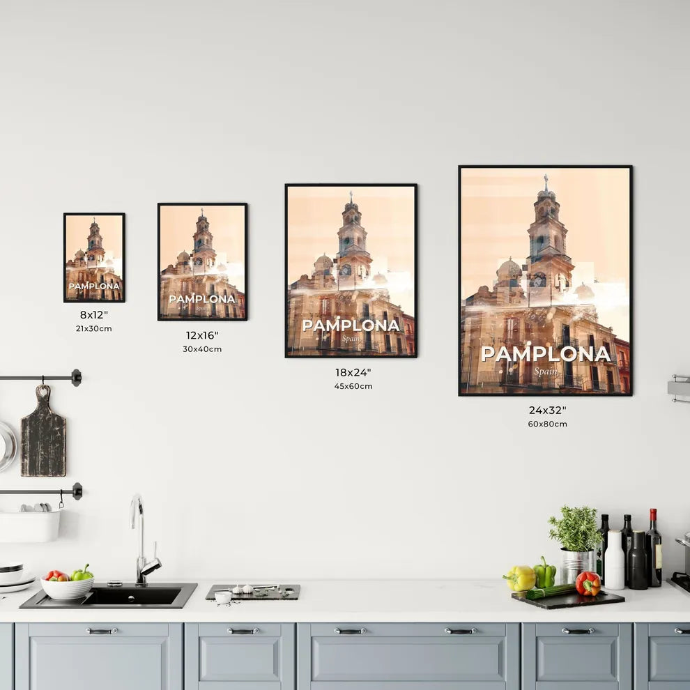 Pamplona City Skyline Architecture Icons Poster Art Office Art