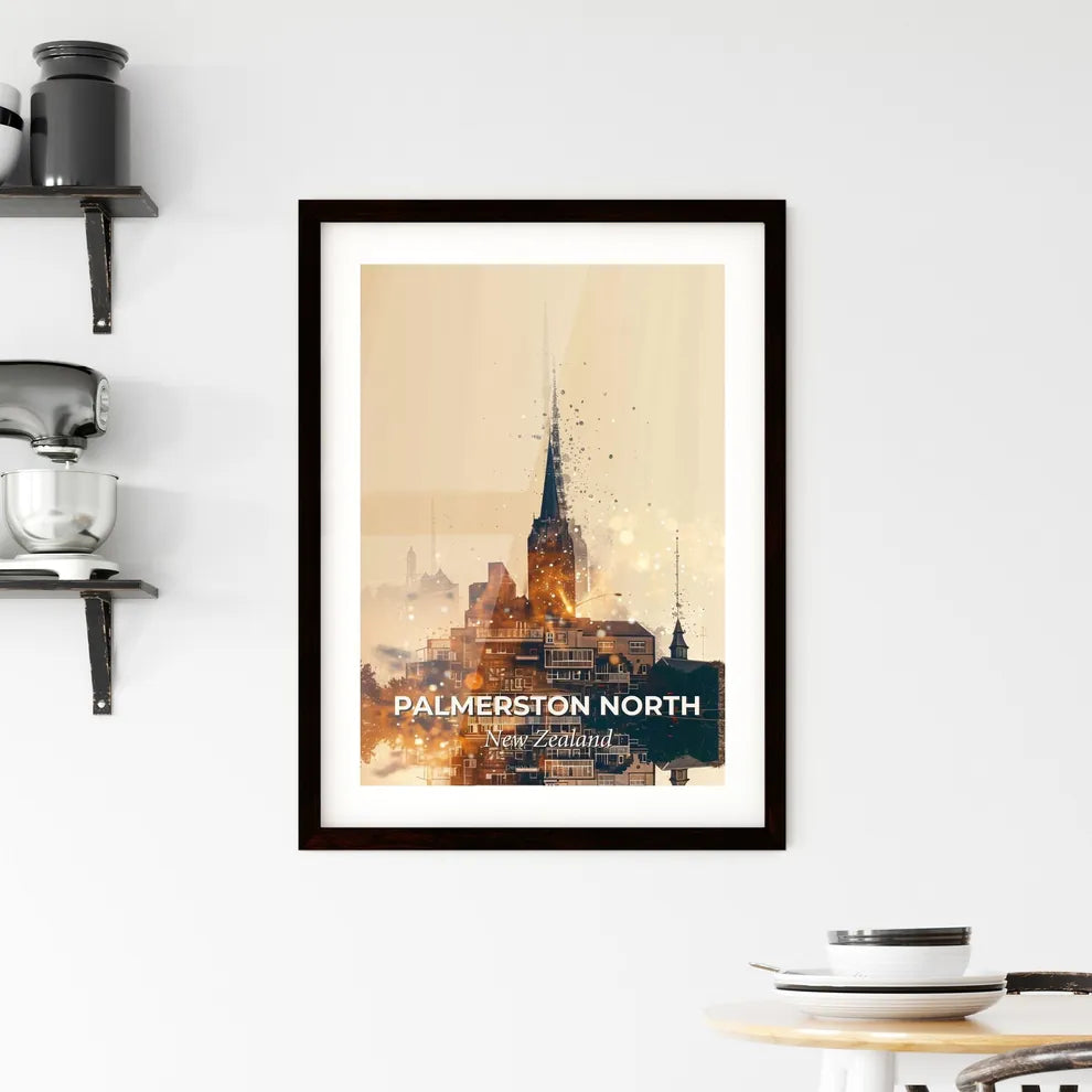 Palmerston North City Lights Poster Art Framed Print