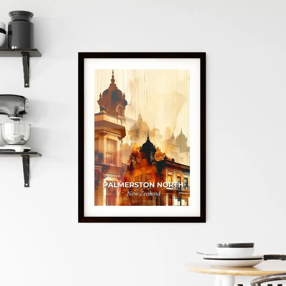 Palmerston North Skyline Composite Artwork Poster Framed Print