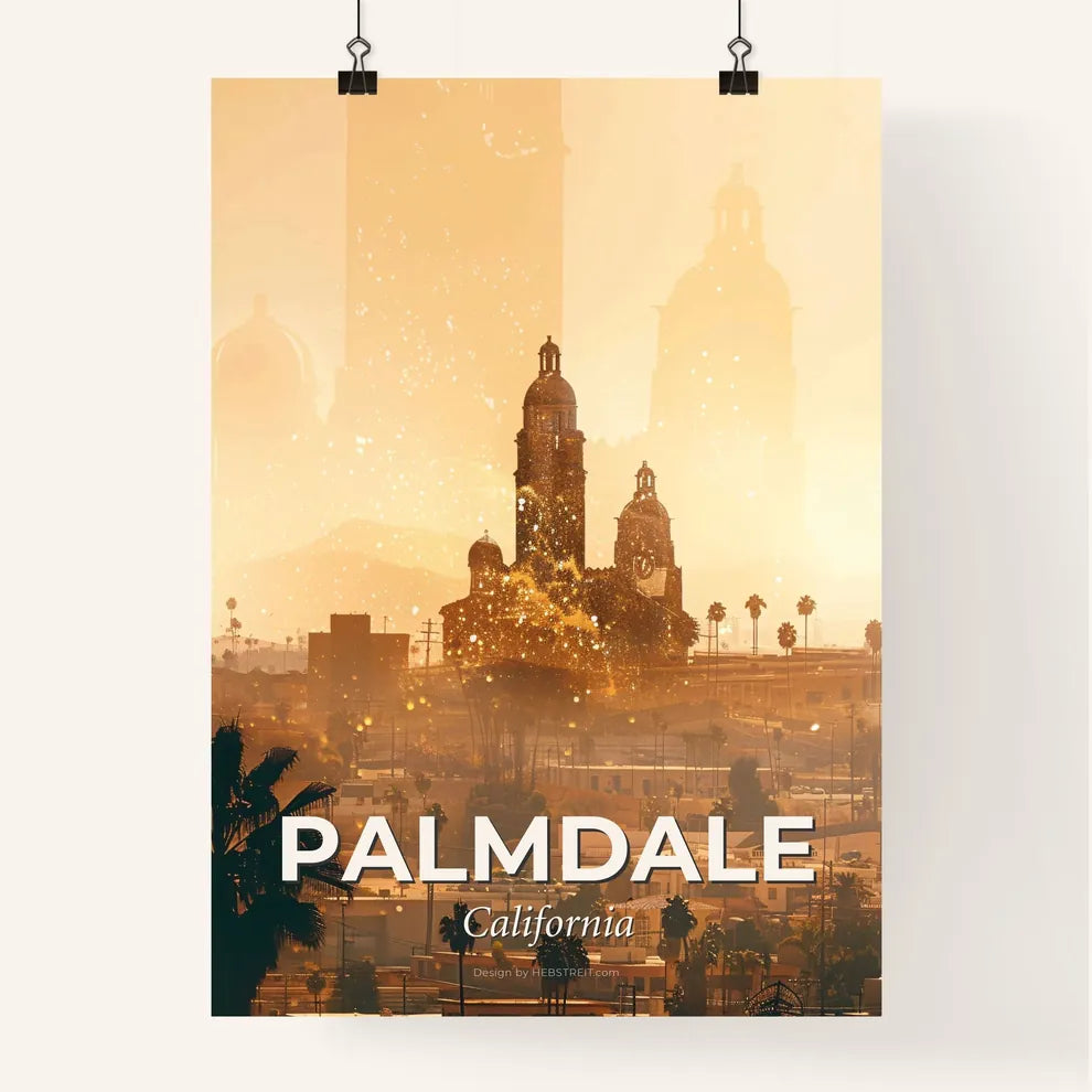 Palmdale's City Skyline After Sunset Composite Art Poster