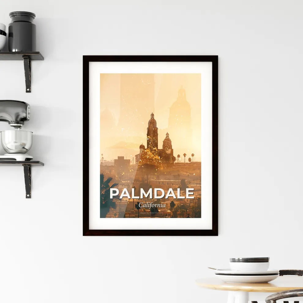 Palmdale's City Skyline After Sunset Composite Art Framed Print