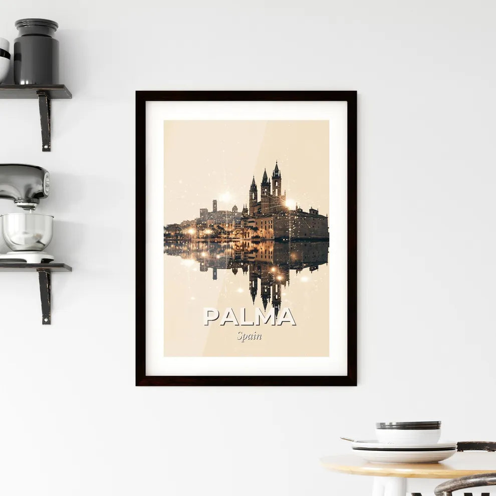 Palma City Art: Double Exposure Skyline Framed Print