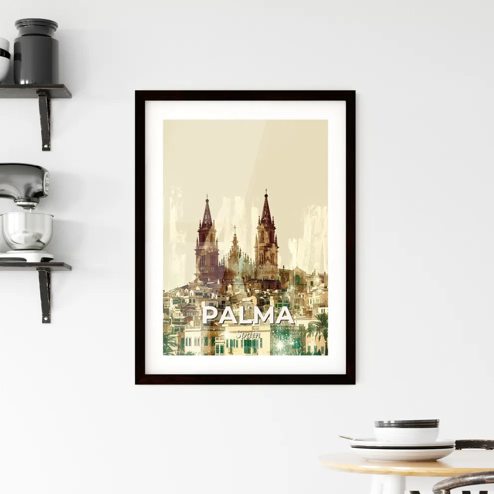 Palma City Art Skyline Glamourous Wall Art Framed Print