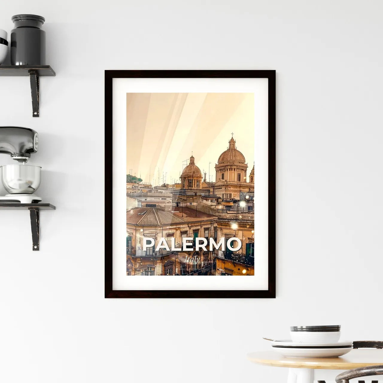 Palermo City Skyline Composite Artwork Framed Print