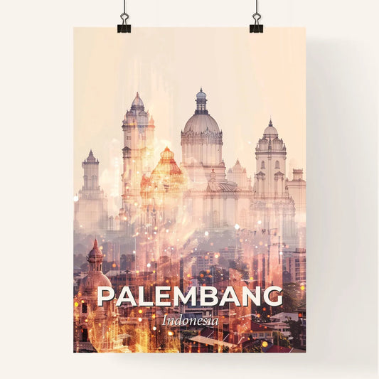 Palembang Double Exposure Minimalist Skyline Poster Art Poster