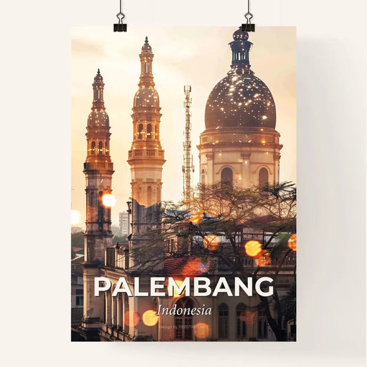 Palembang Skyline Double Exposure Art Poster Poster