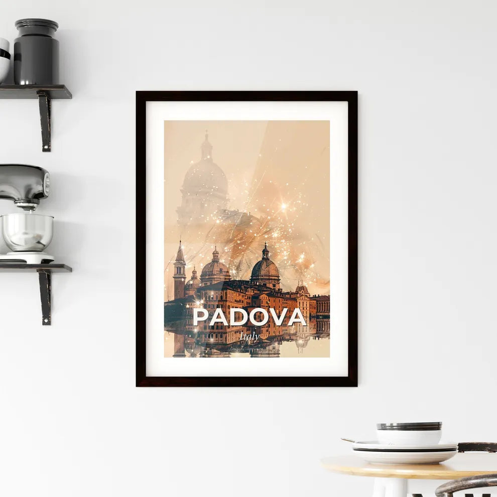 Padua Skyline Artistic Cityscape Poster Design Framed Print