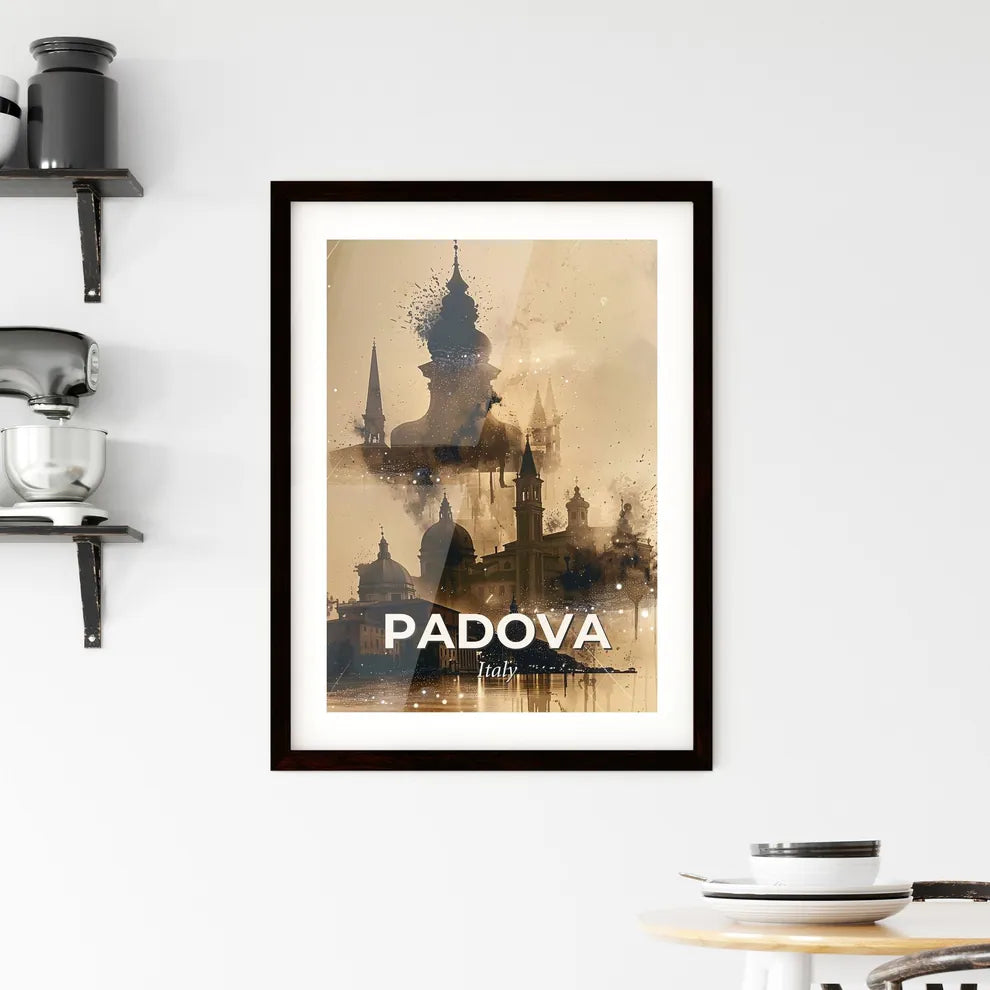 Padua Cityscape Double Exposure Poster Framed Print
