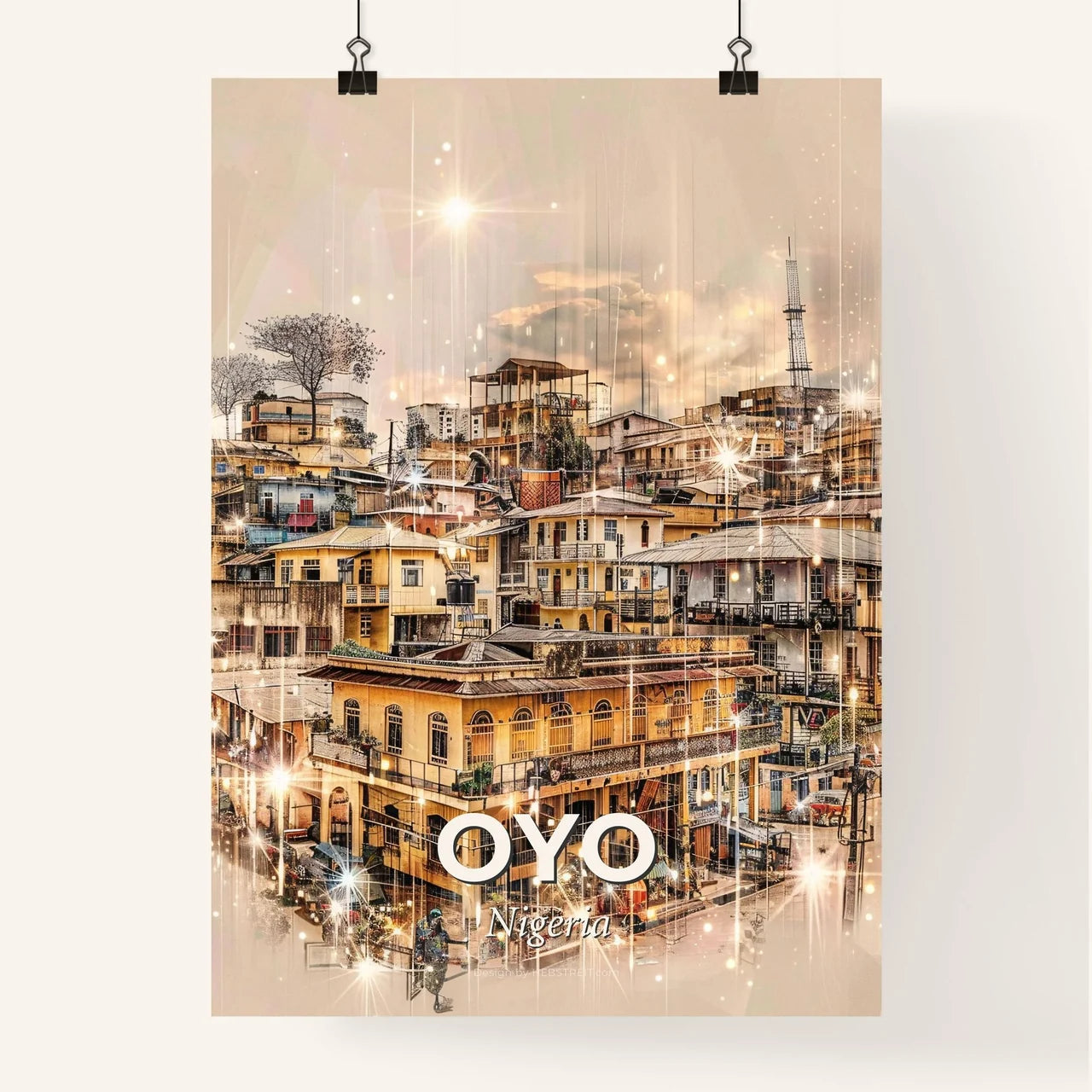 Oyo, Nigeria: A City's Soul in Double Exposure Poster