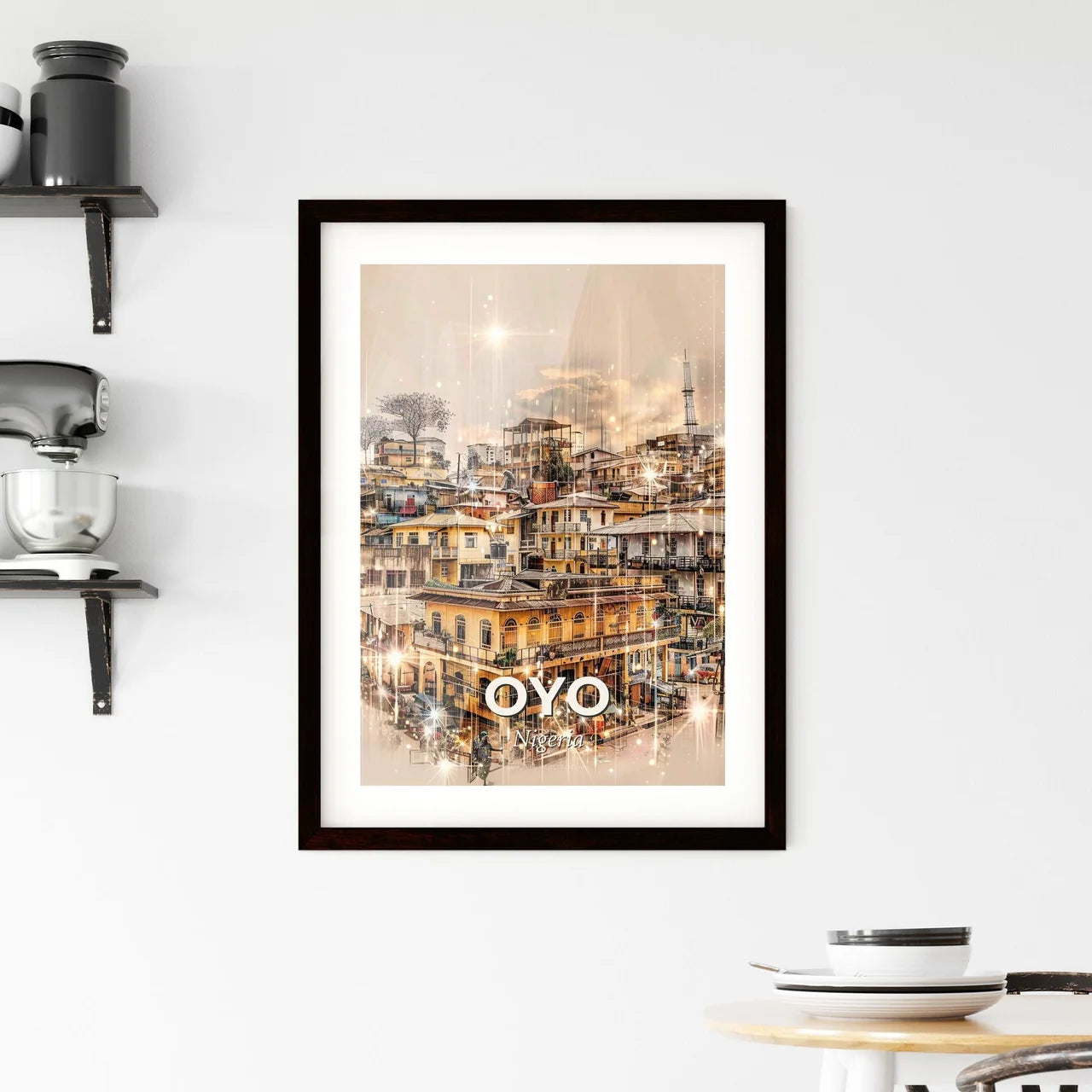 Oyo, Nigeria: A City's Soul in Double Exposure Framed Print