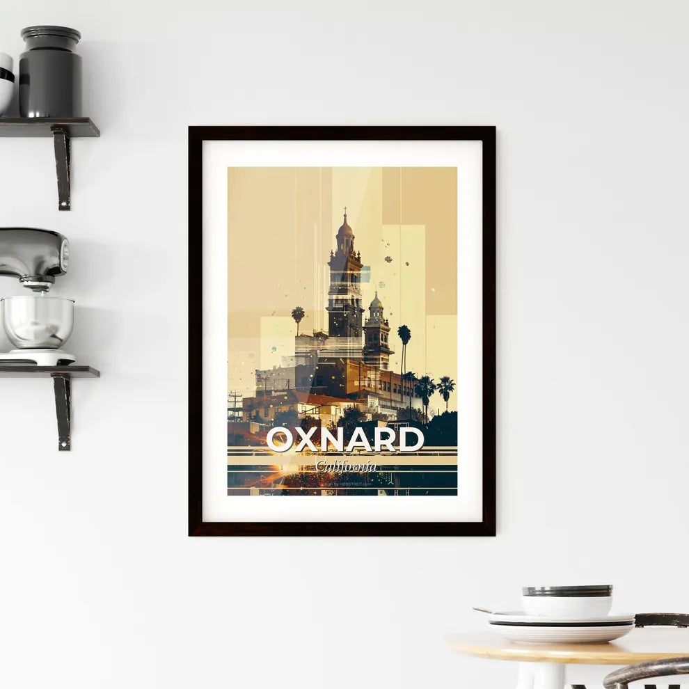 Oxnard City Architecture Skyline Poster Framed Print