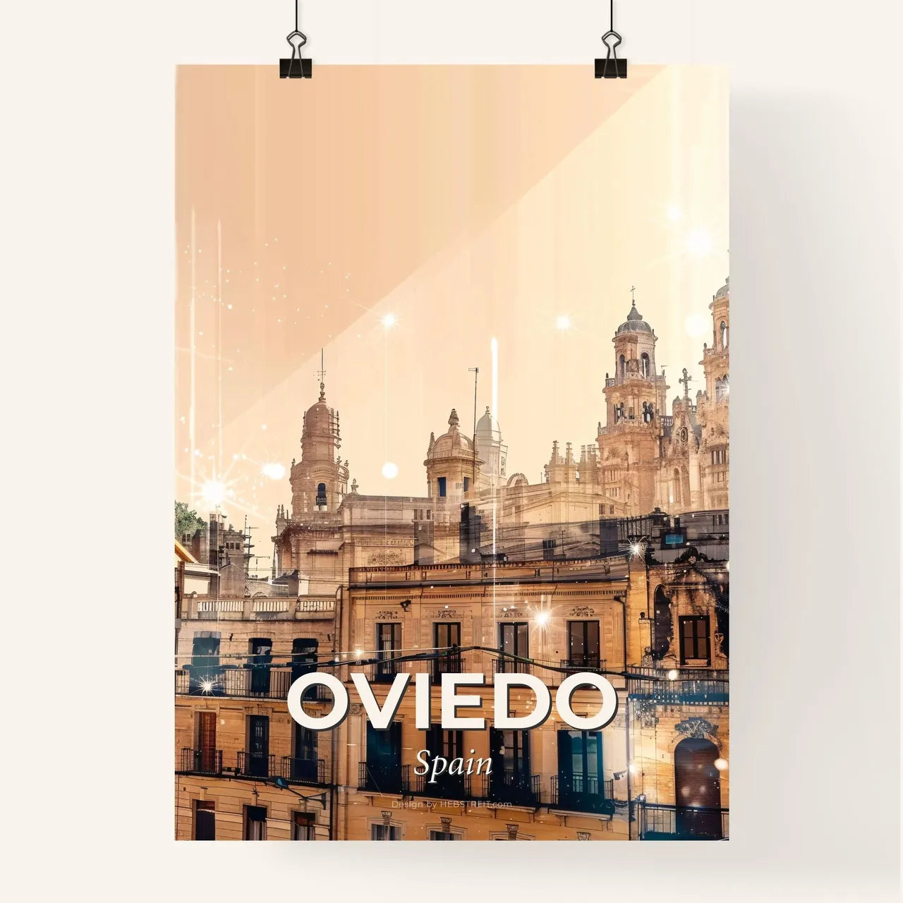 Oviedo Skyline Double Exposure Composite Cityscape Poster Art Poster
