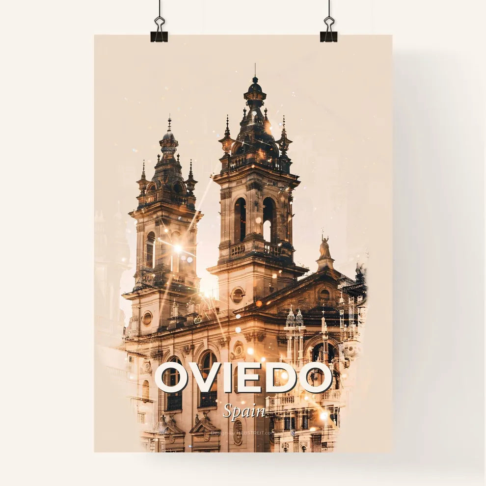 Oviedo: City Icons on the Lights Poster