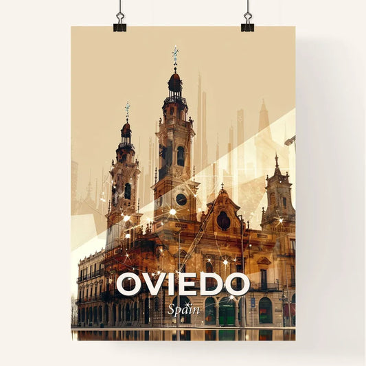 Oviedo Skyline Night Magic Art Poster Poster