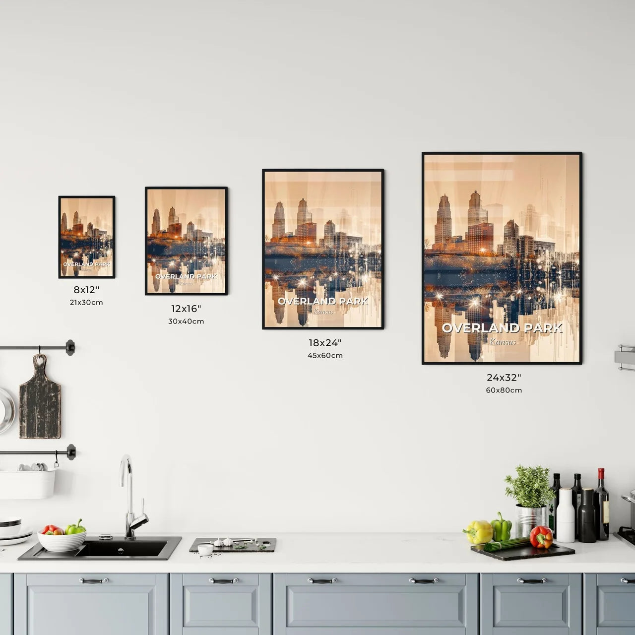 Overland Park Kansas Double Exposure Skyline Office Art