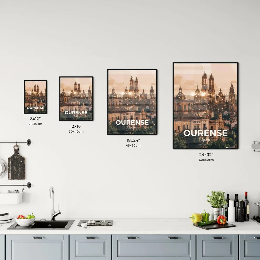 Ourense Symphony in Beige with Sparkles Office Art