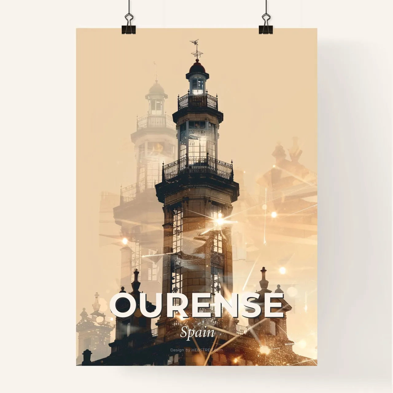 Ourense City Skyline Composite Art Poster Poster