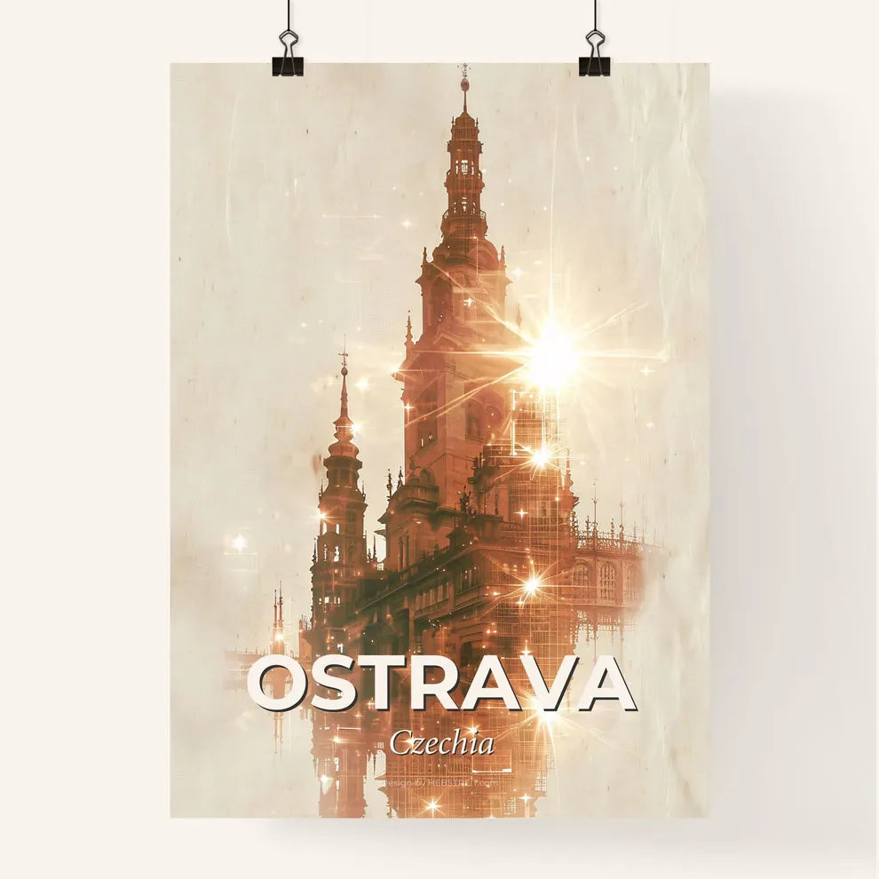 Ostrava Skyline Cityscape Modern Poster Art Poster