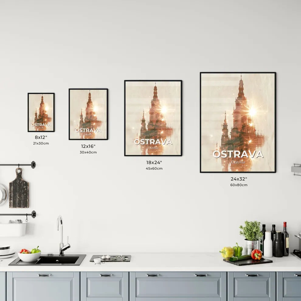Ostrava Skyline Cityscape Modern Poster Art Office Art