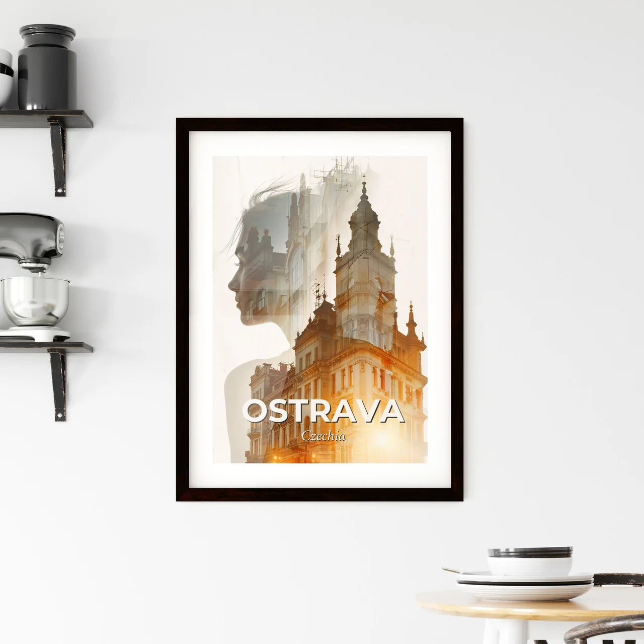 Ostrava Skylight Illusion Cityscape Art Poster Framed Print