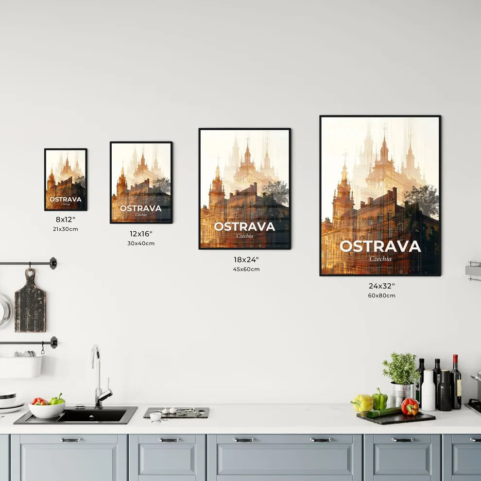 Ostrava City Blisters Bright Beige Poster Art Office Art