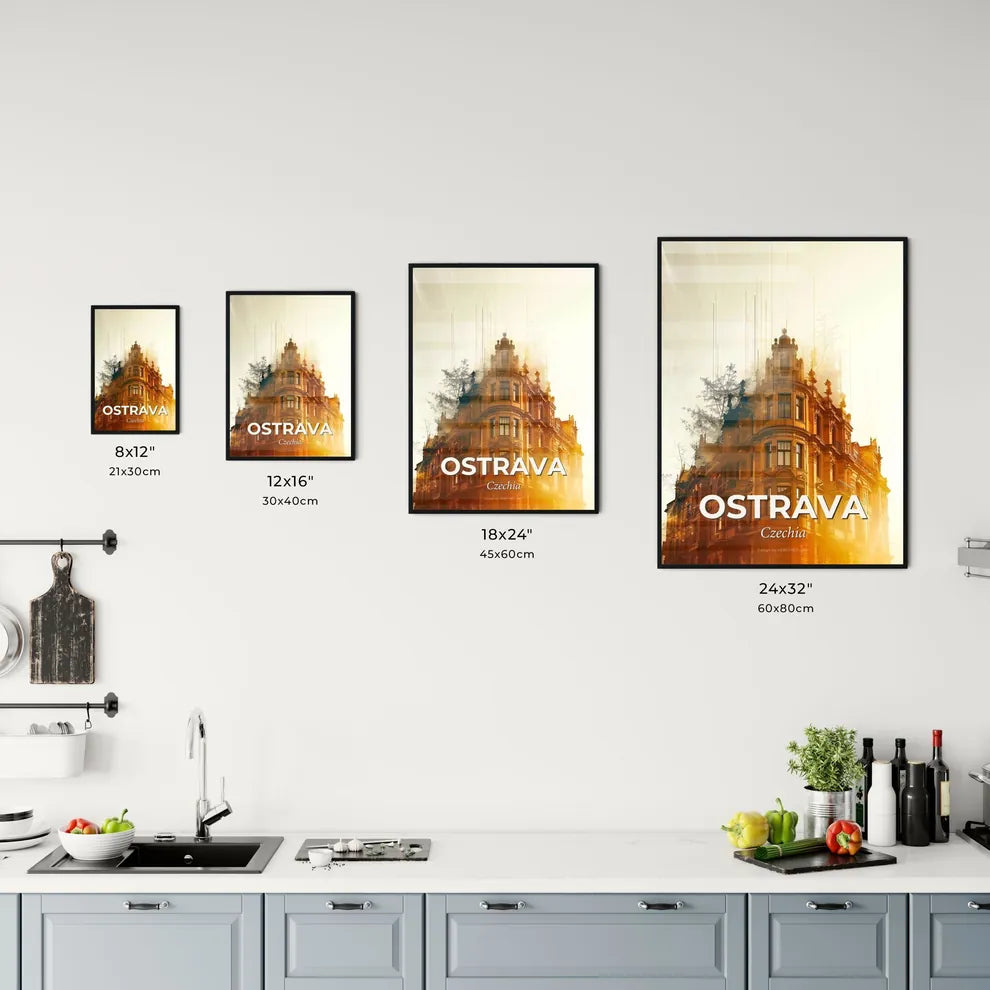 Ostrava Skyline Composite Art Poster Office Art