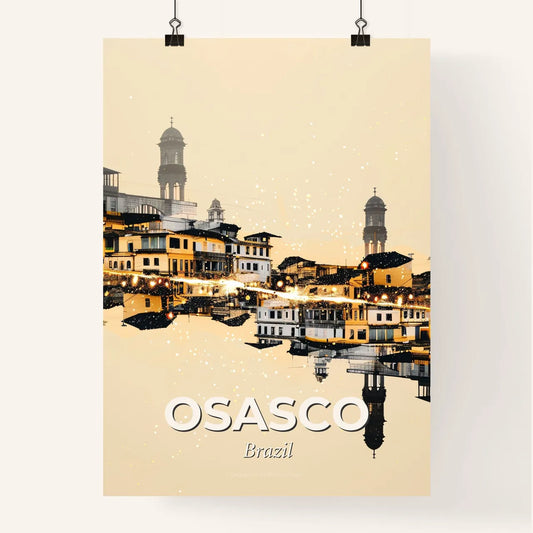 Osasco Skyline Double Exposure Night Sparkle Poster