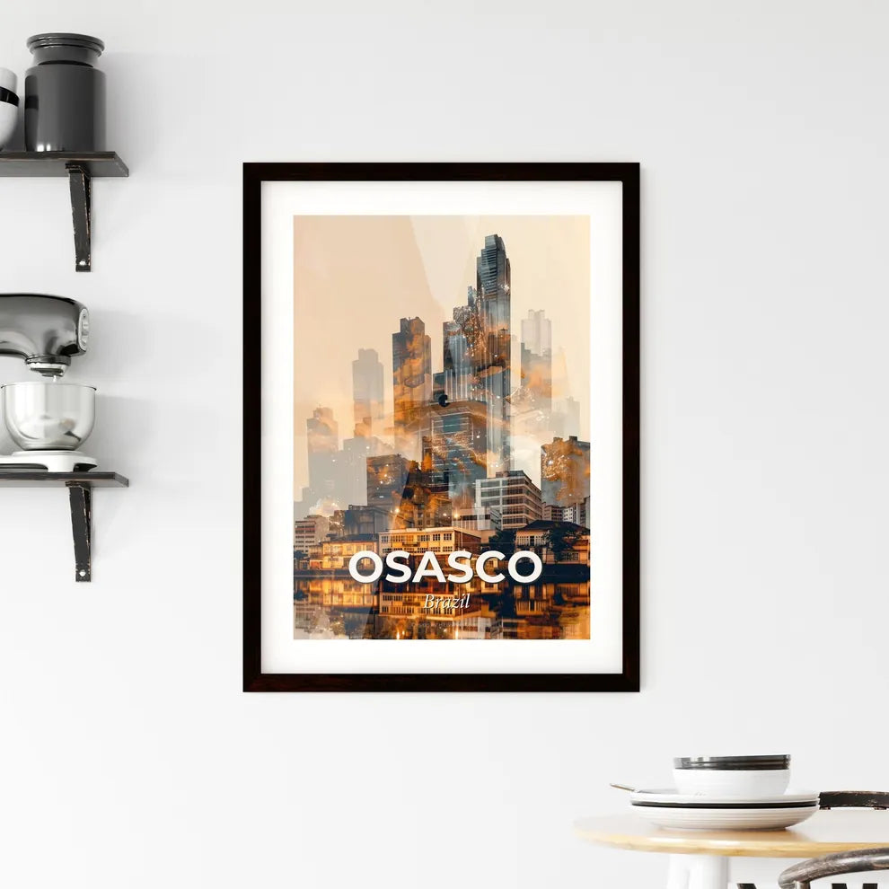 Osasco City Poster: Double Exposure Masterpiece Framed Print