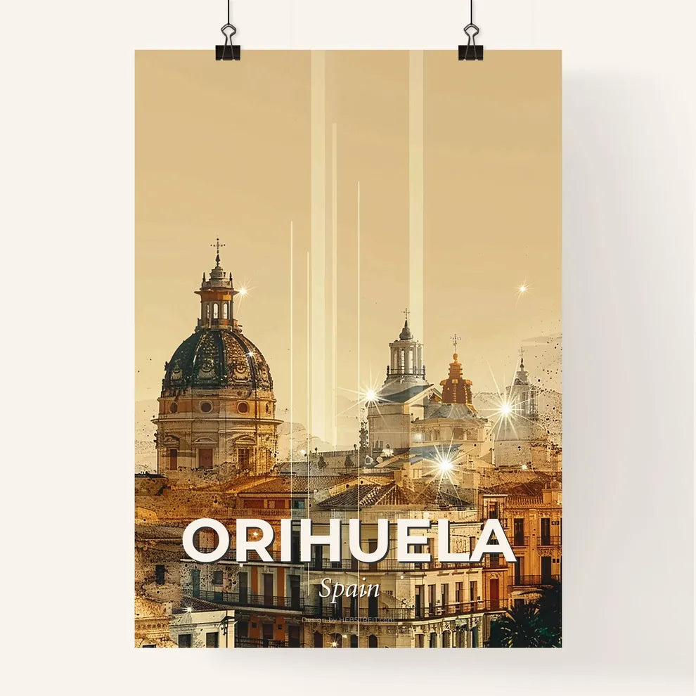 Orihuela Skyline Double Exposure Art Poster Poster