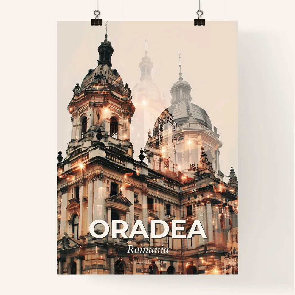 Oradea Oradea City Skyline City Art Bright Lights Poster